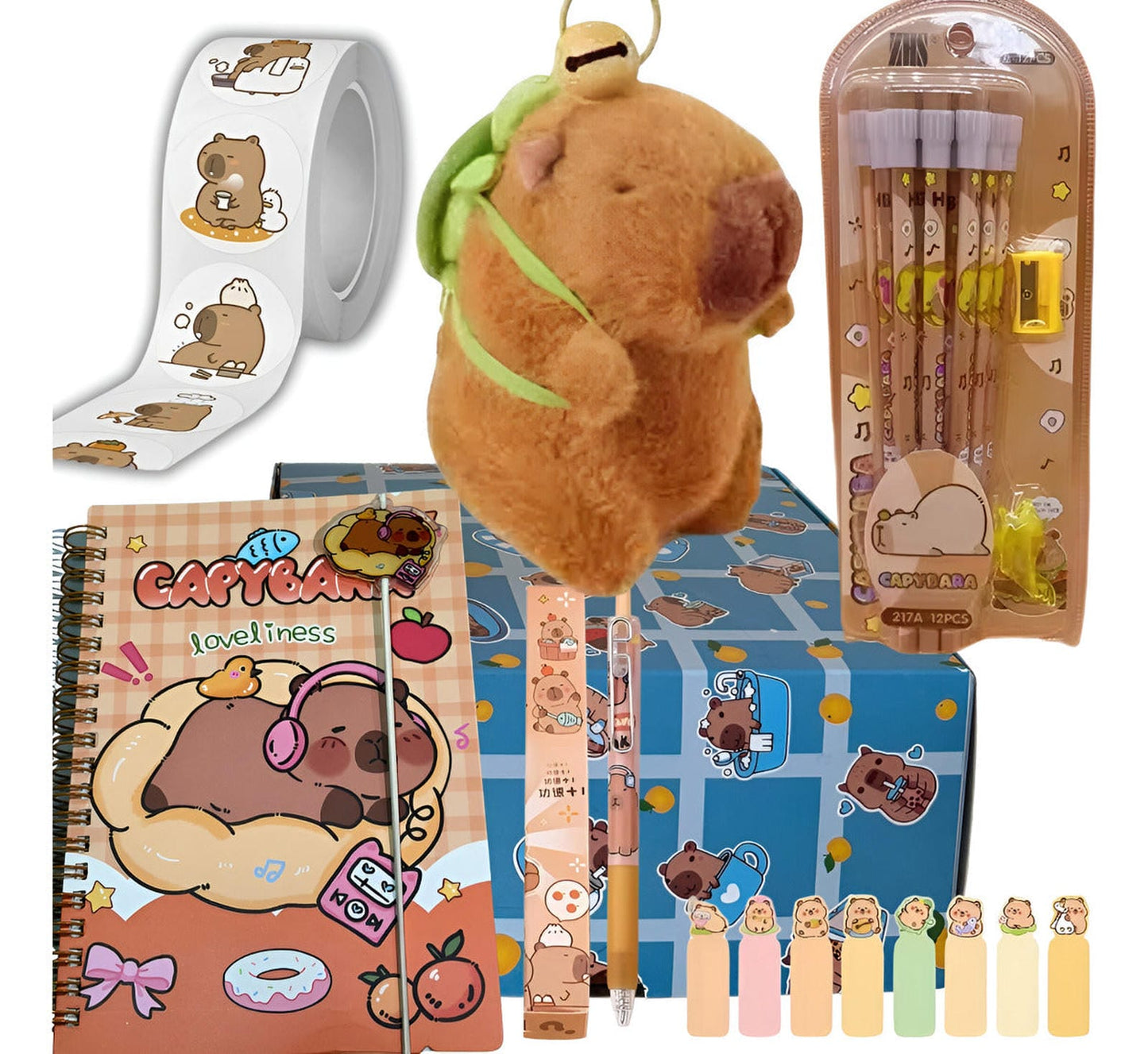 Caja Sorpresa Capybara Carpincho Kawaii Peluche Libreta Cute