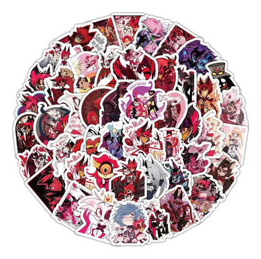 Set 100 Stickers Hazbin Hotel Alastor Pegatina
