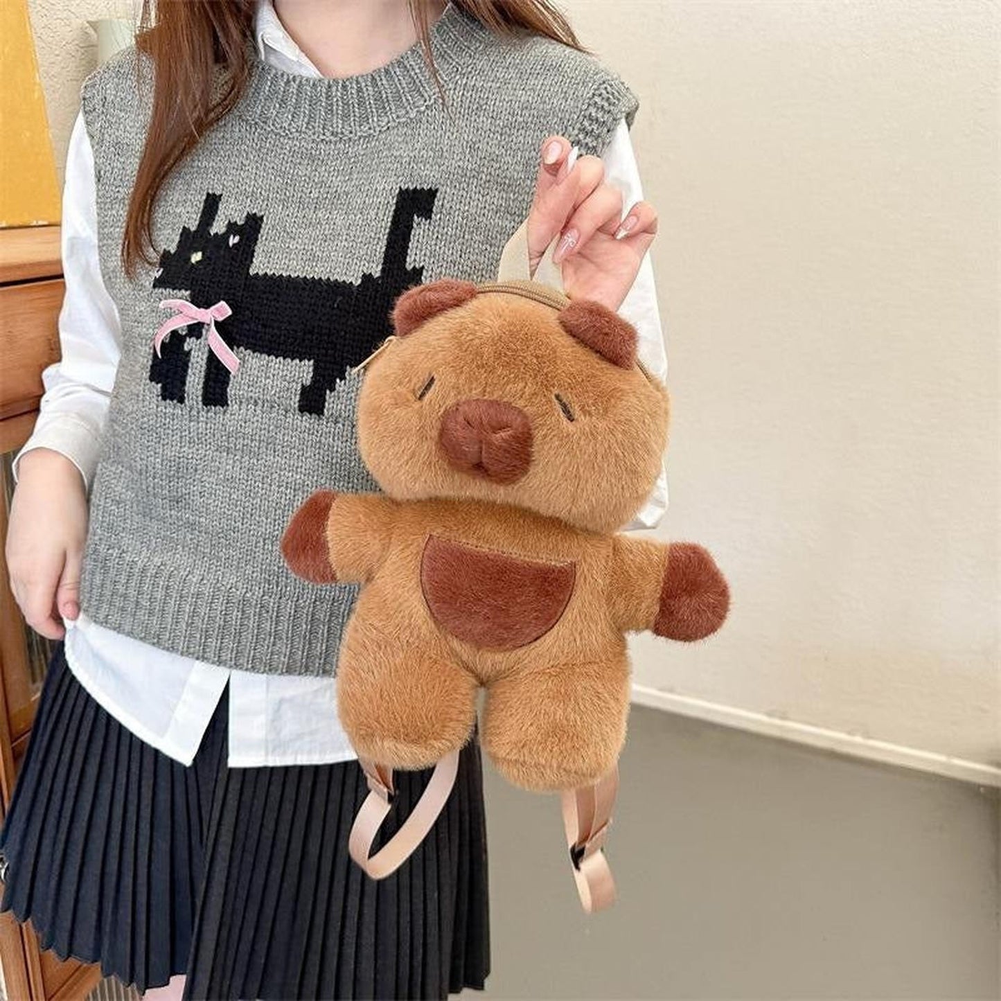 Mochila Capybara Peluche Kawaii Unisex Escolar Regalo