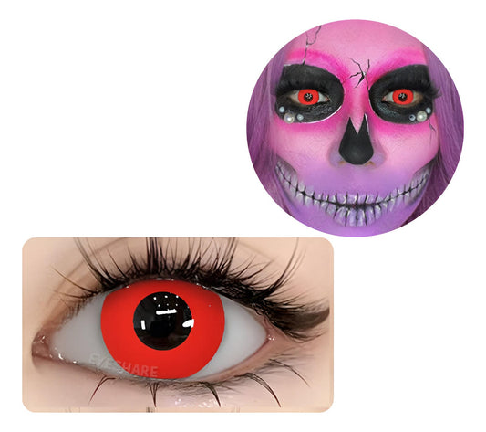 Lentes De Contacto Rojos Cosplay Demonio Vampiro Halloween
