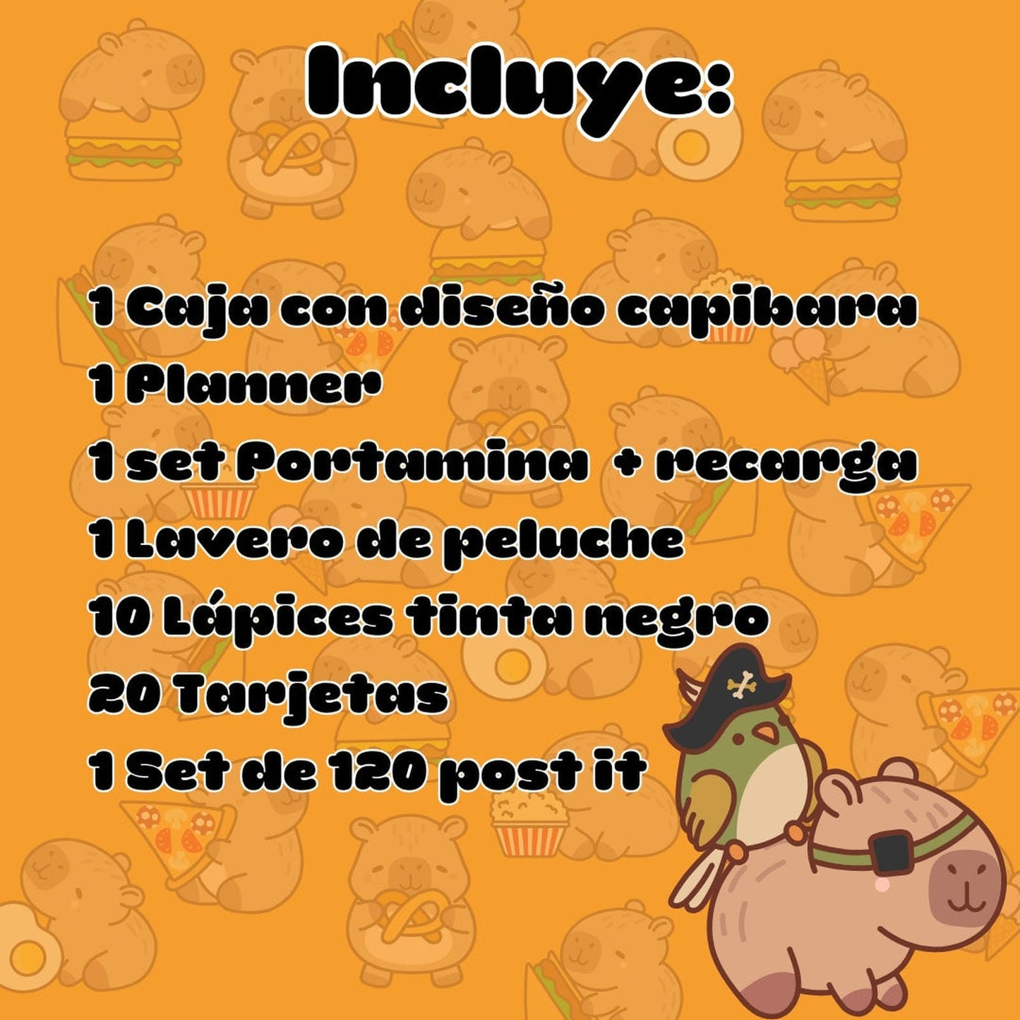 Caja Sorpresa Capybara Carpincho Kawaii Peluche Libreta Cute