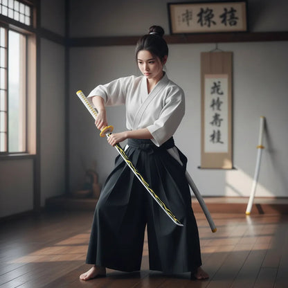 Katana Zenitsu Agatsuma Anime Demon Slayer Tamaño Real 104cm