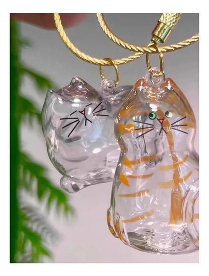 Llavero Gatito Transparente Guarda Pelo De Mascota Recuerdo