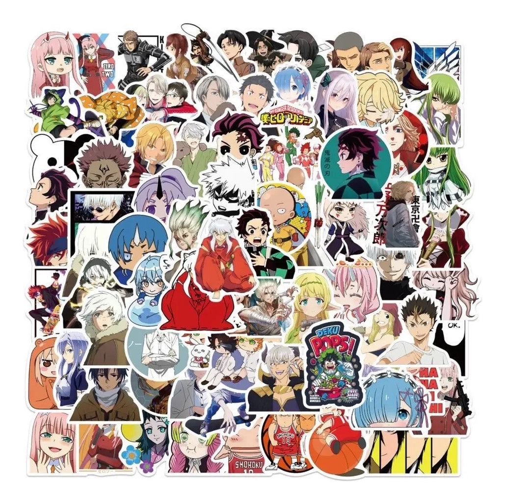 Set 100 Sticker Anime Surtidos