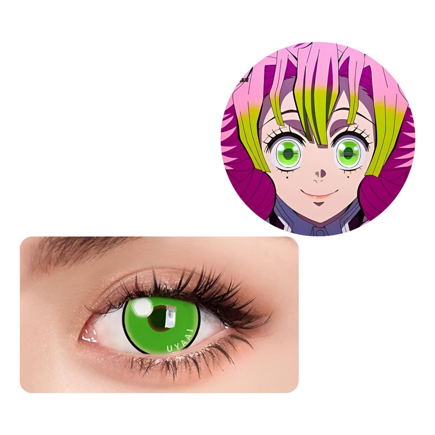 Lentes De Contacto Verdes Mitsuri Demon Slayer Cosplay