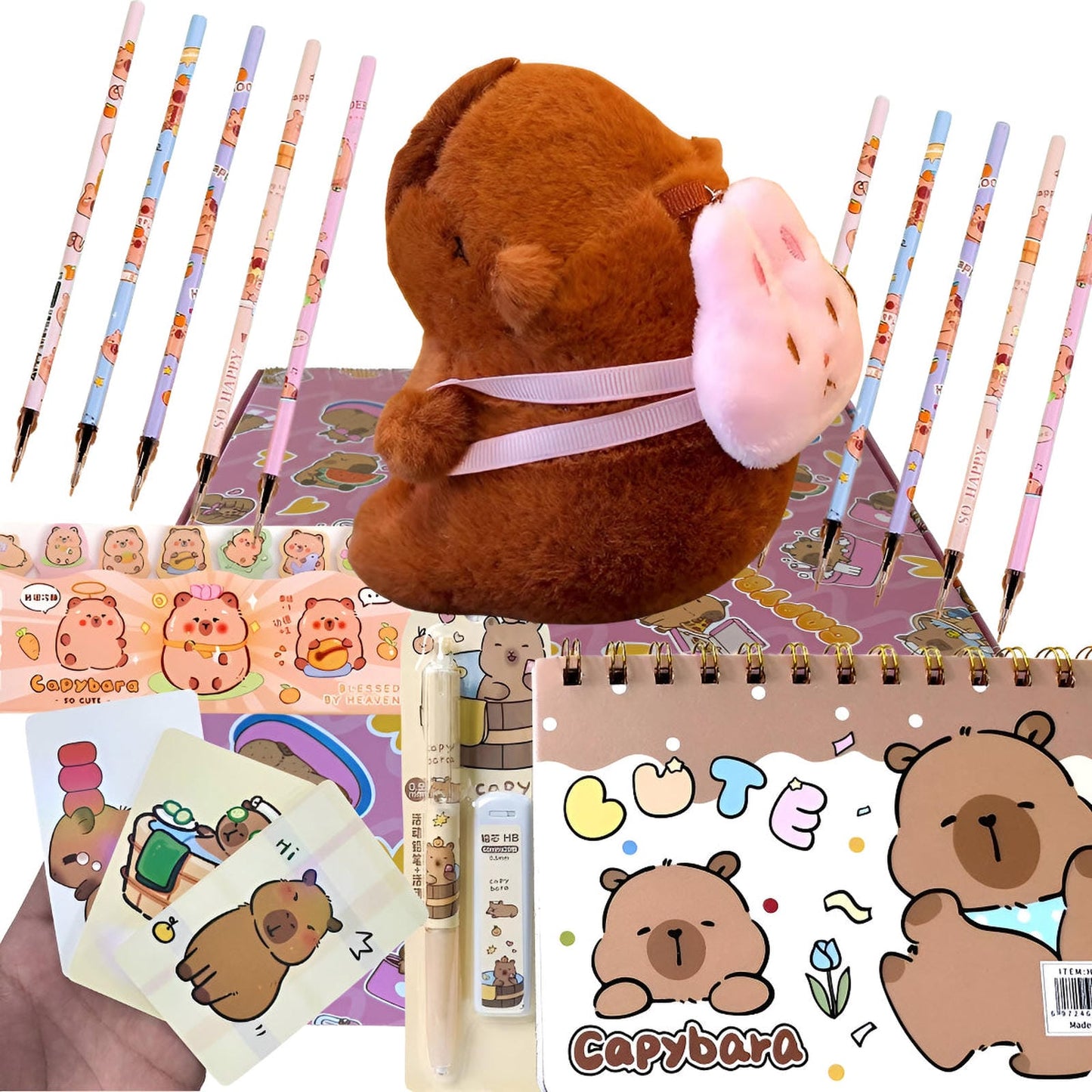 Caja Sorpresa Capybara Carpincho Kawaii Peluche Libreta Cute