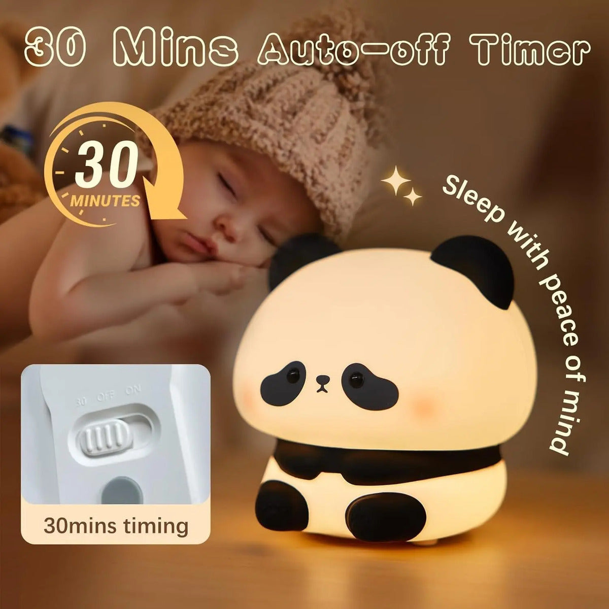 Lampara Kawai Panda Led Touch Regalo Día Del Niño