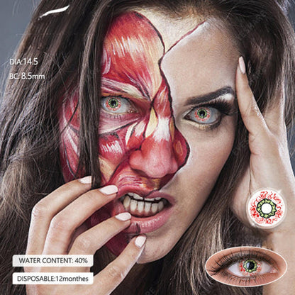 Lentes De Contacto Zombie Blancos Cosplay Halloween Realista