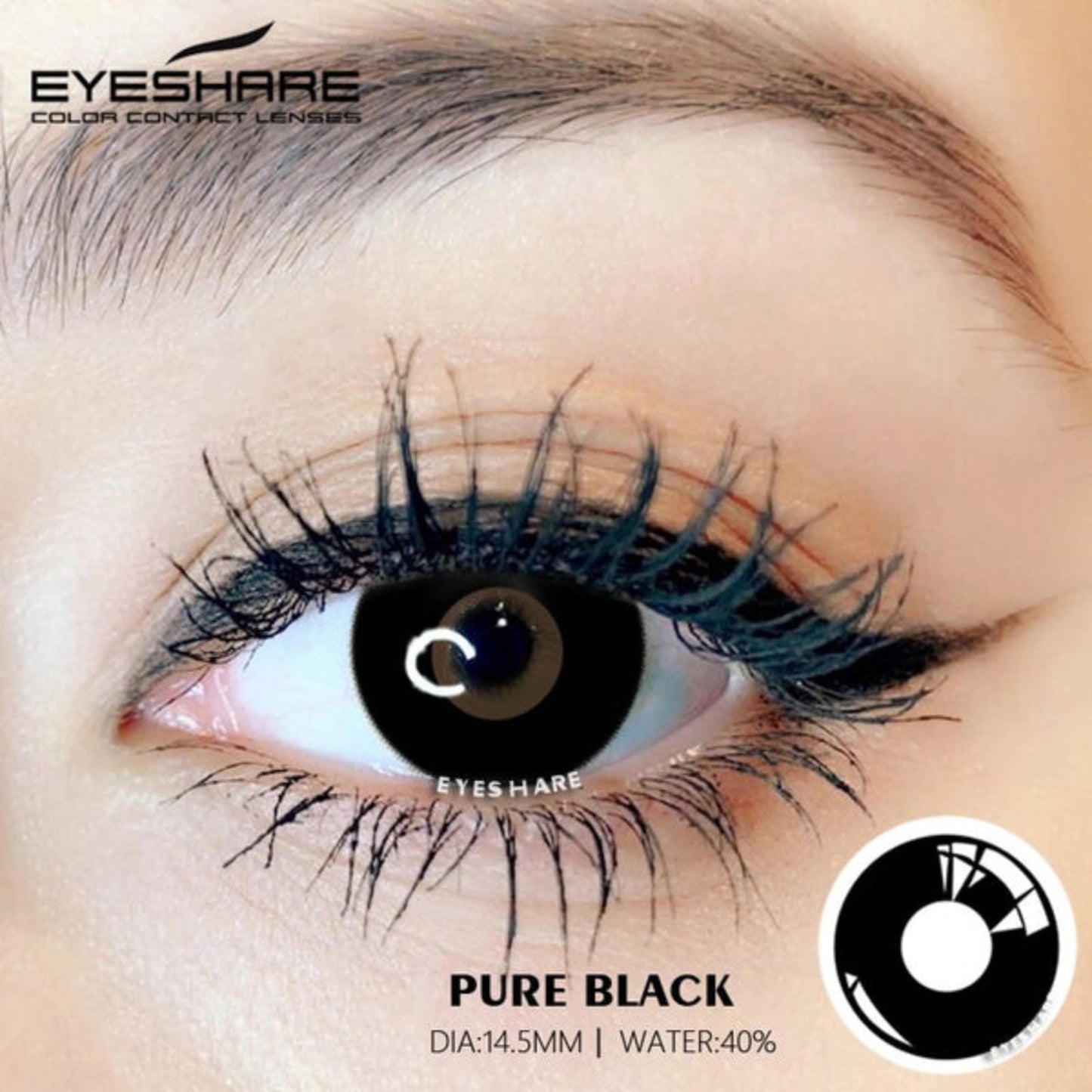 Lentes De Contacto Negros Cosplay Demonio Vampiro Halloween