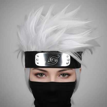 Peluca Kakashi Hatake Anime Naruto Cosplay + Diadema