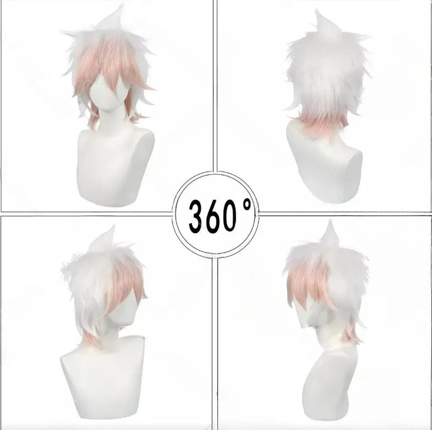 Peluca Nagito Komaeda Premium Videojuego Danganronpa Anime
