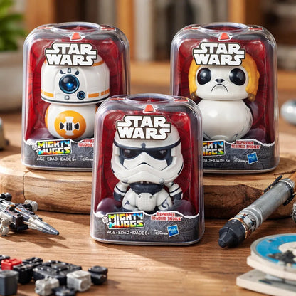 Set 4 Figuras Star Wars Mighty Muggs Cambian Su Cara Hasbro
