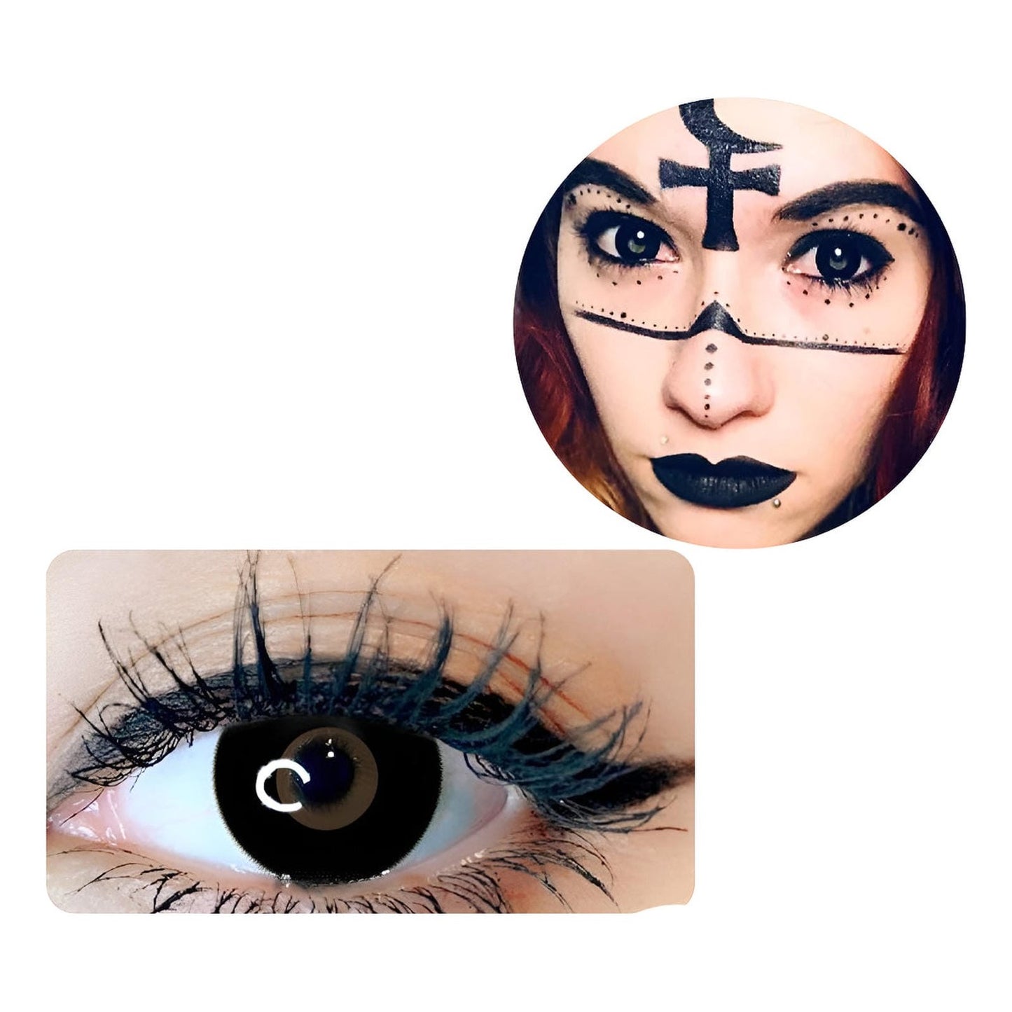 Lentes De Contacto Negros Cosplay Demonio Vampiro Halloween