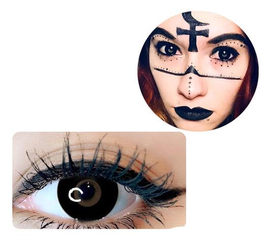 Lentes De Contacto Negros Cosplay Demonio Vampiro Halloween