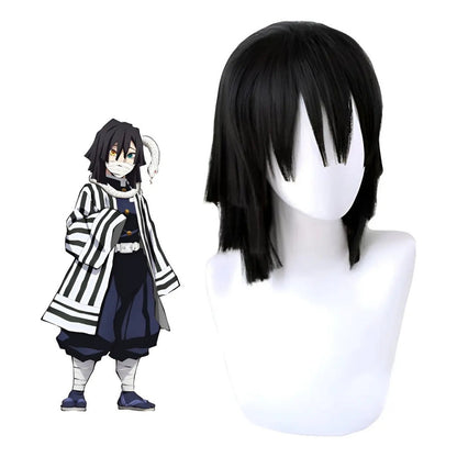 Peluca Obanai Iguro Cosplay Anime Kimetsu No Yaiba