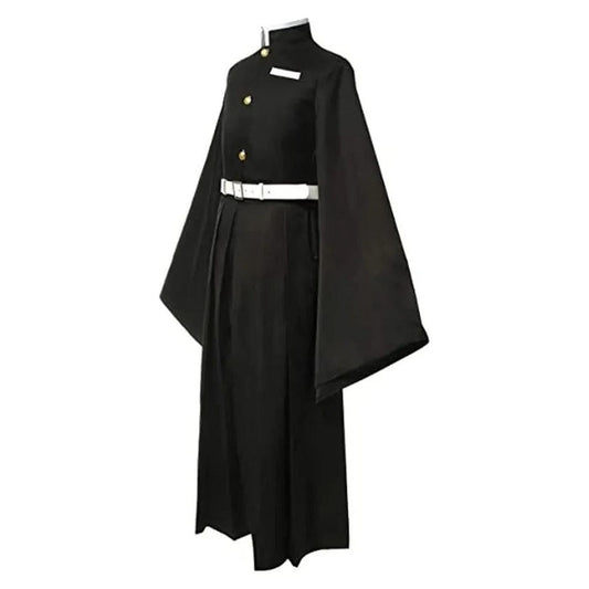 Disfraz cosplay Muichiro Tokito Demon Slayer negro con haori y botones dorados