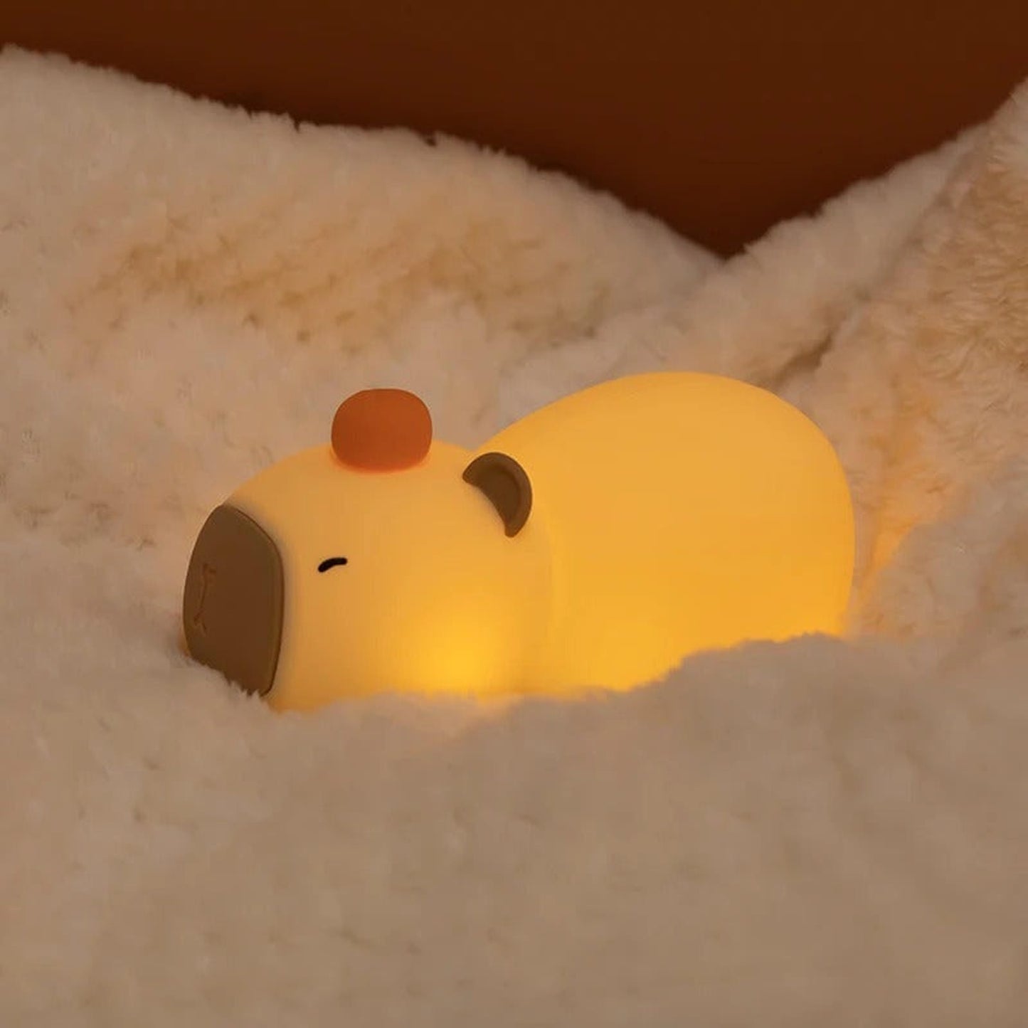Lámpara Capybara Acostado Carpincho Led Usb Recargable