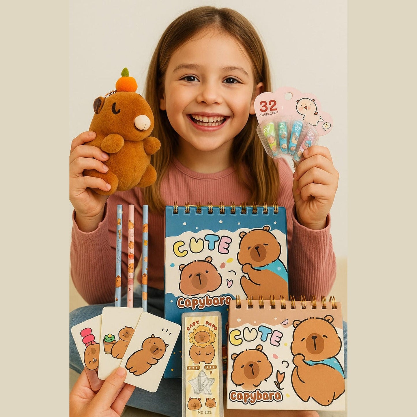 Caja Sorpresa Capybara Carpincho Kawaii Peluche Libreta Cute