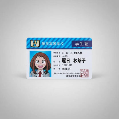 Tarjeta Estudiante UA - My Hero Academia Cosplay