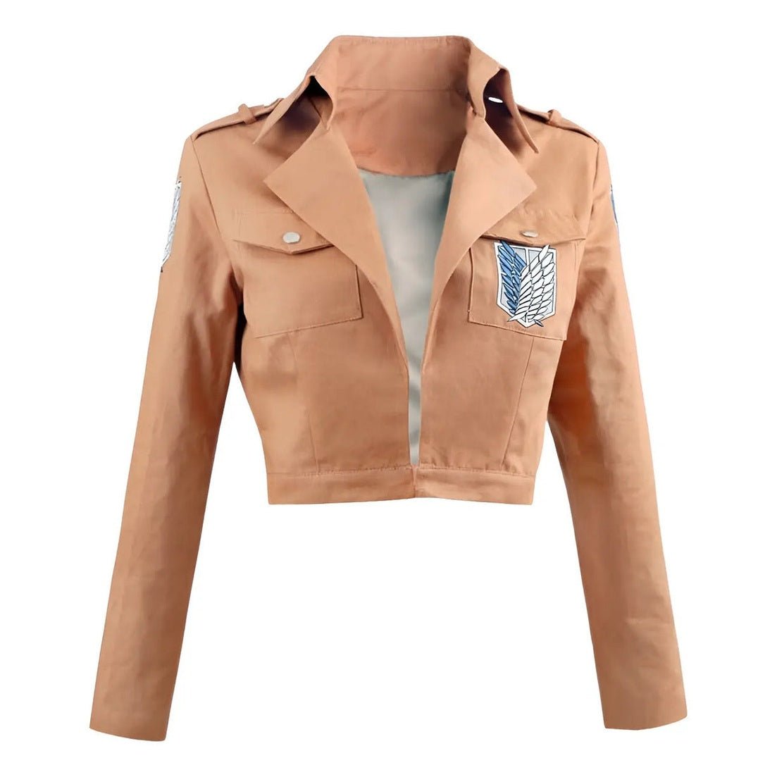 Chaqueta cosplay Shingeki No Kyojin Legión Reconocimiento marrón con escudo alas libertad