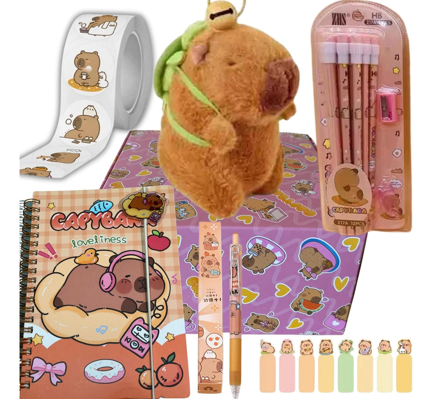 Caja Sorpresa Capybara Carpincho Kawaii Peluche Libreta Cute