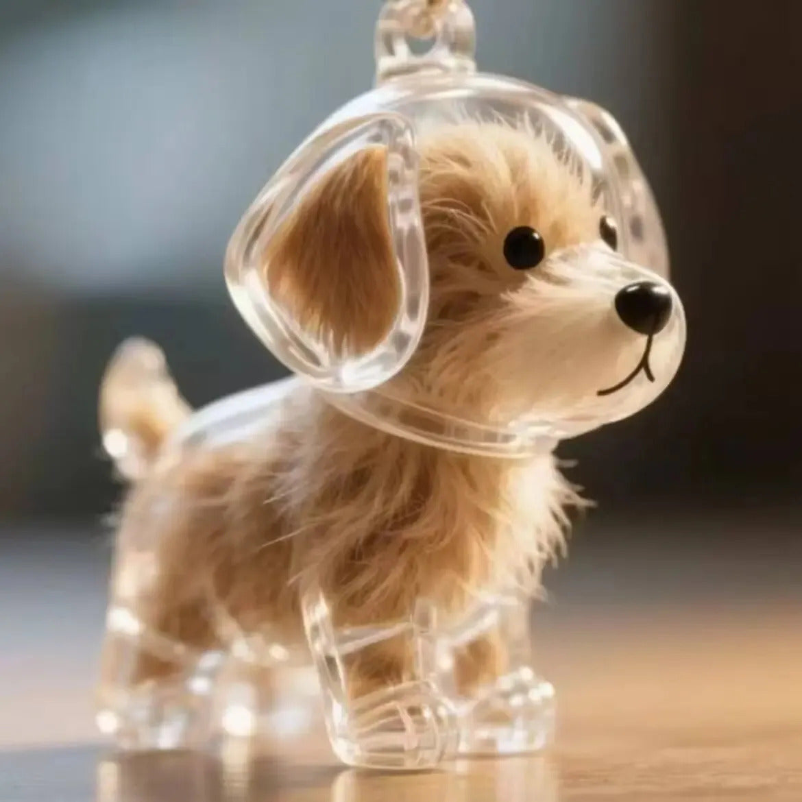 Llavero Mascota Guarda Pelo Perrito Recuerdo Transparente