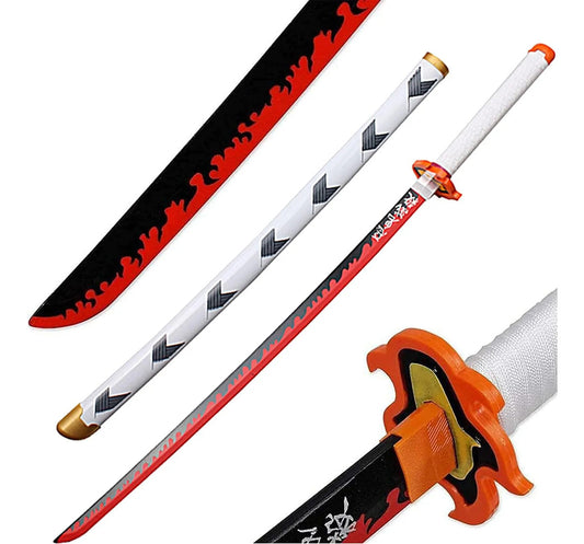 Katana Kyojuro Rengoku Anime Demon Slayer Tamaño Real 104cm