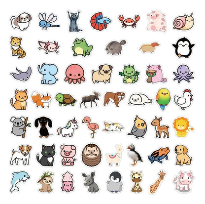 Stickers De Animalitos Impermeables 100 Unid Animales
