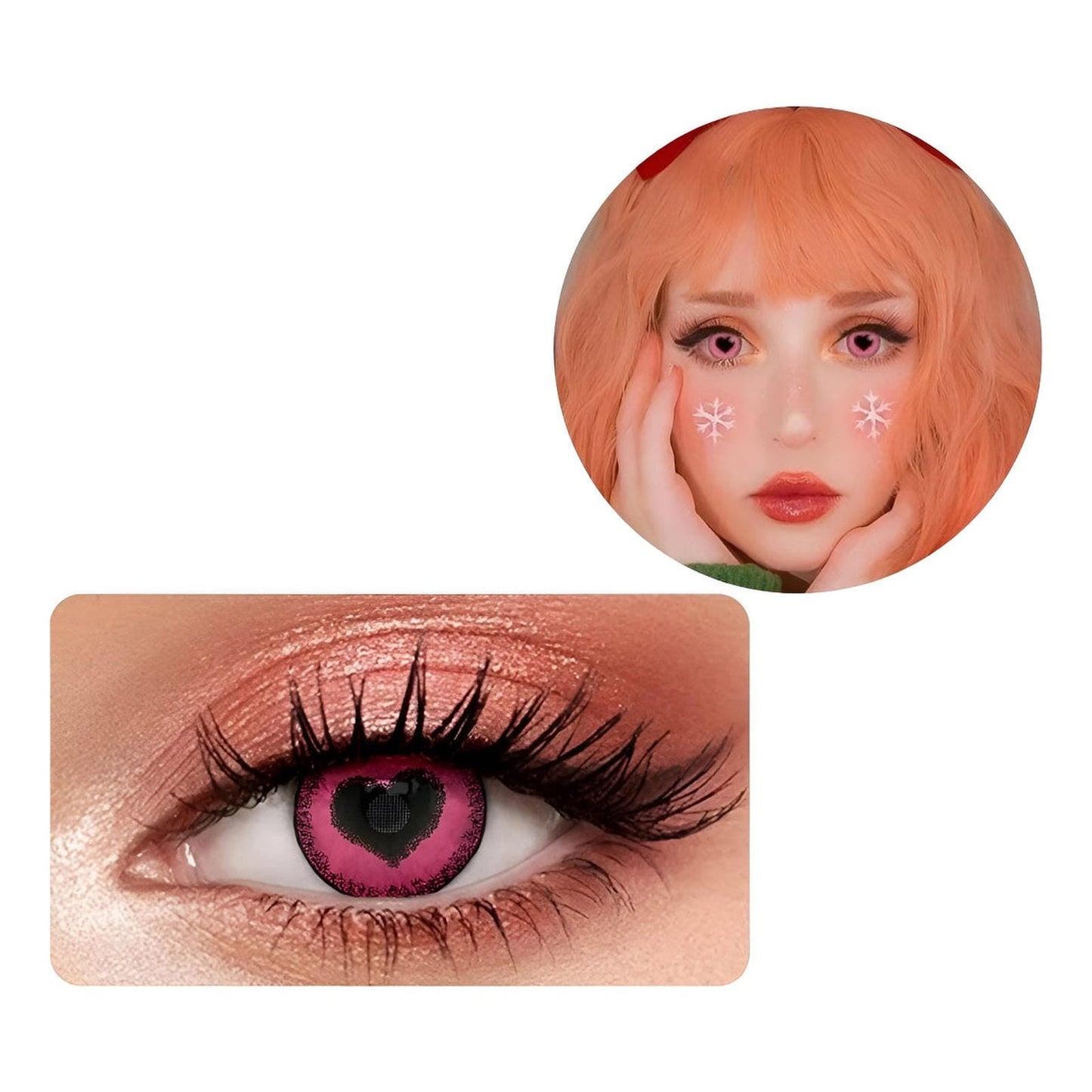 Lentes De Contacto Corazón Kawaii Anime Yandere + Estuche