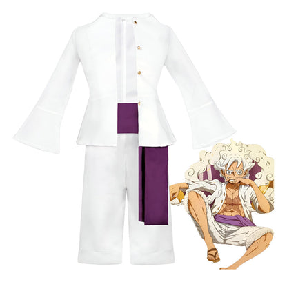 Cosplay Luffy Gear 5 Nika Anime One Piece Traje 3 Piezas Disfraz