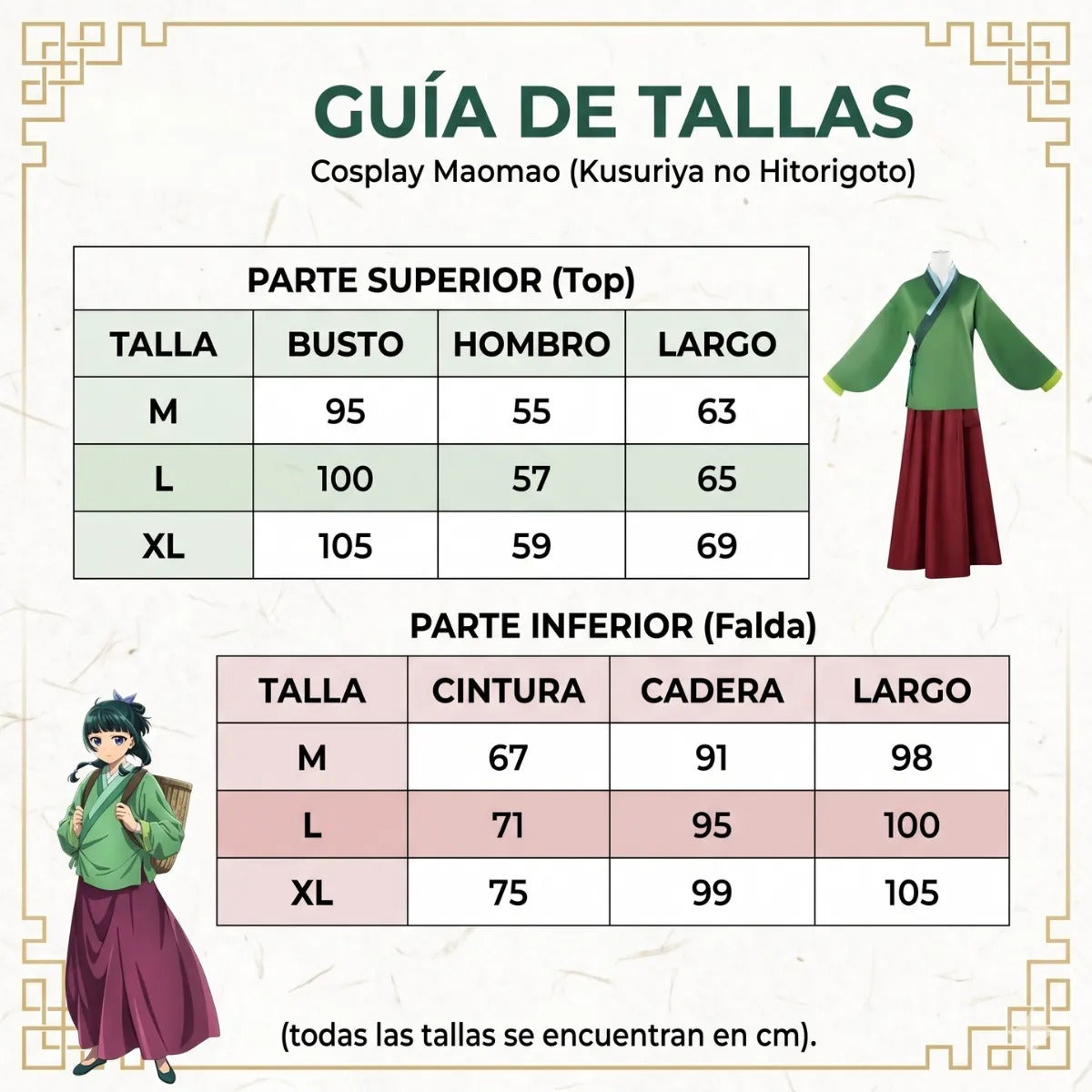 Traje Cosplay Maomao Anime The Apothecary Diaries
