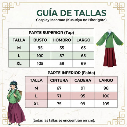 Traje Cosplay Maomao Anime The Apothecary Diaries