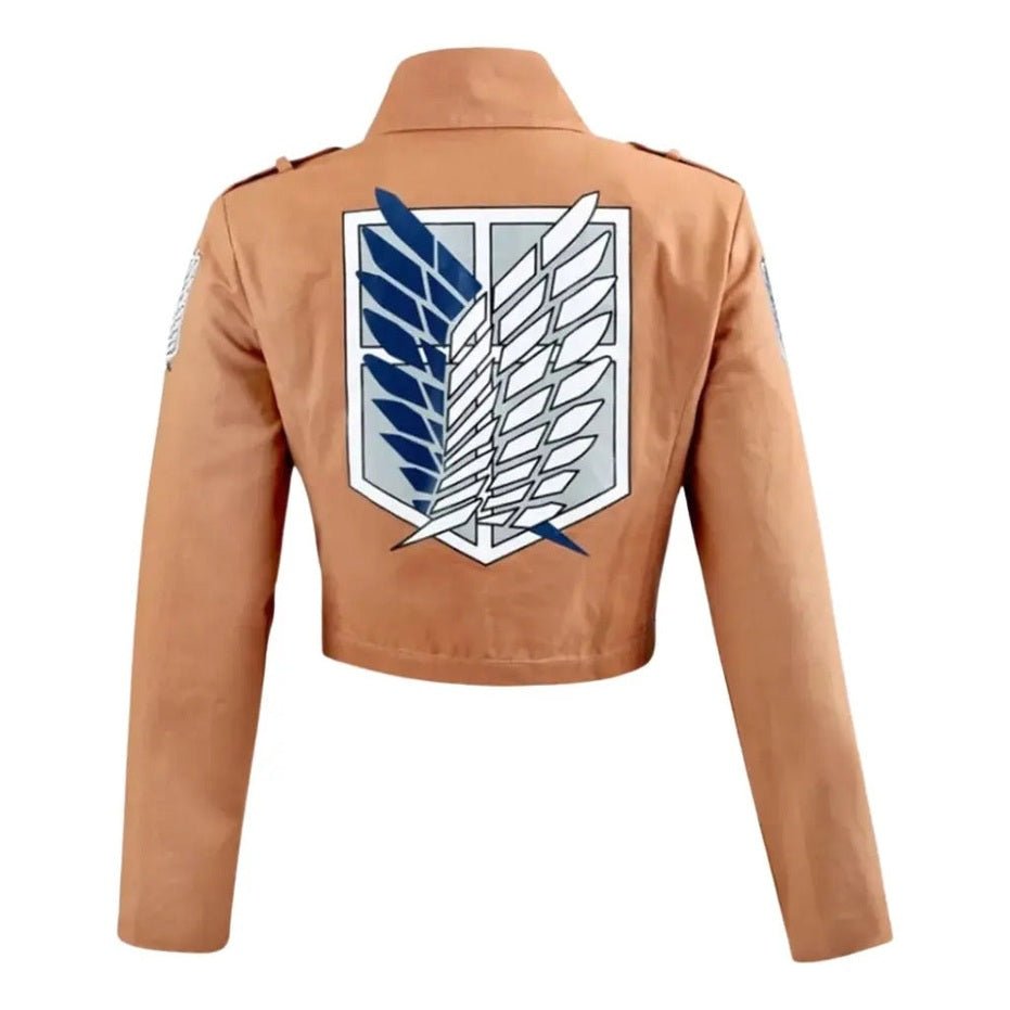 Dorso chaqueta cosplay Shingeki No Kyojin con gran escudo alas libertad bordado espalda