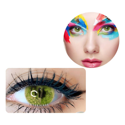 Lentes De Contacto Reptil Verde Cosplay Cocodrilo Dragón