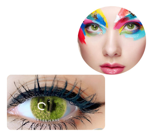 Lentes De Contacto Reptil Verde Cosplay Cocodrilo Dragón