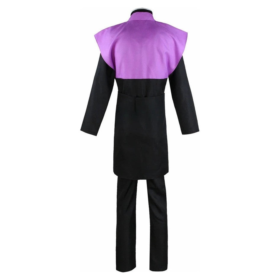 Cosplay Genya Shinazugawa capa violeta corte formal espalda