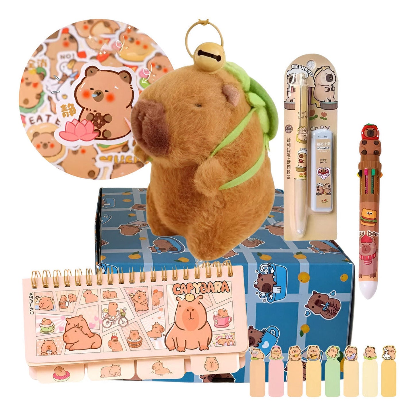 Caja Sorpresa Capybara Carpincho Kawaii Peluche Libreta Cute