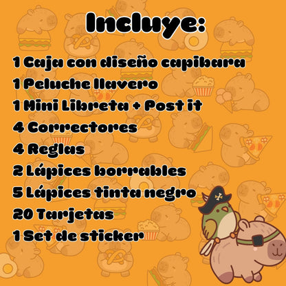 Caja Sorpresa Capybara Carpincho Kawaii Peluche Libreta Cute