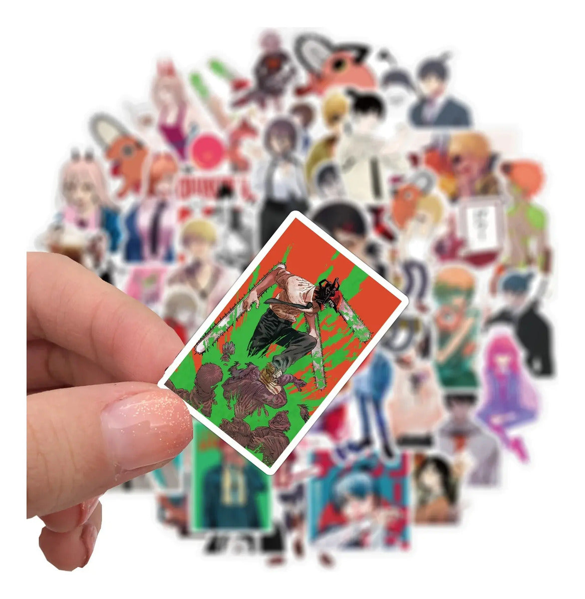 Pack 100 Stickers Chainsaw Man Anime Impermeables