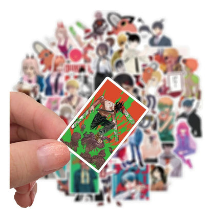 Pack 100 Stickers Chainsaw Man Anime Impermeables