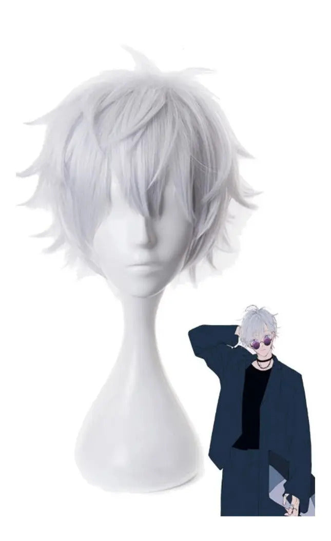 Peluca Gojo Satoru + Lentes - Jujutsu Kaisen Cosplay