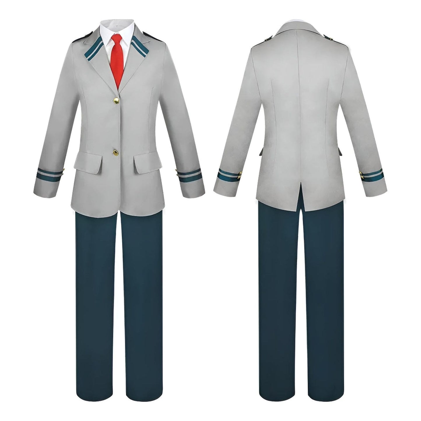 Chaquetas gris con ribetes dorados disfraz UA My Hero Academia para cosplayers