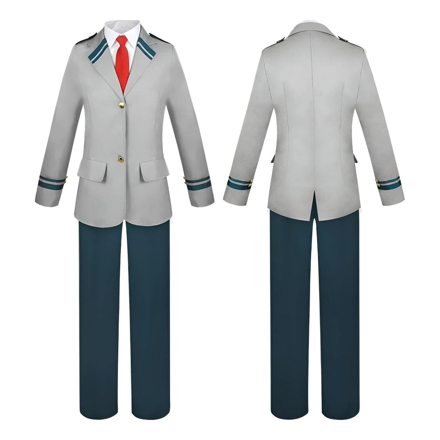 Chaquetas gris con ribetes dorados disfraz UA My Hero Academia para cosplayers