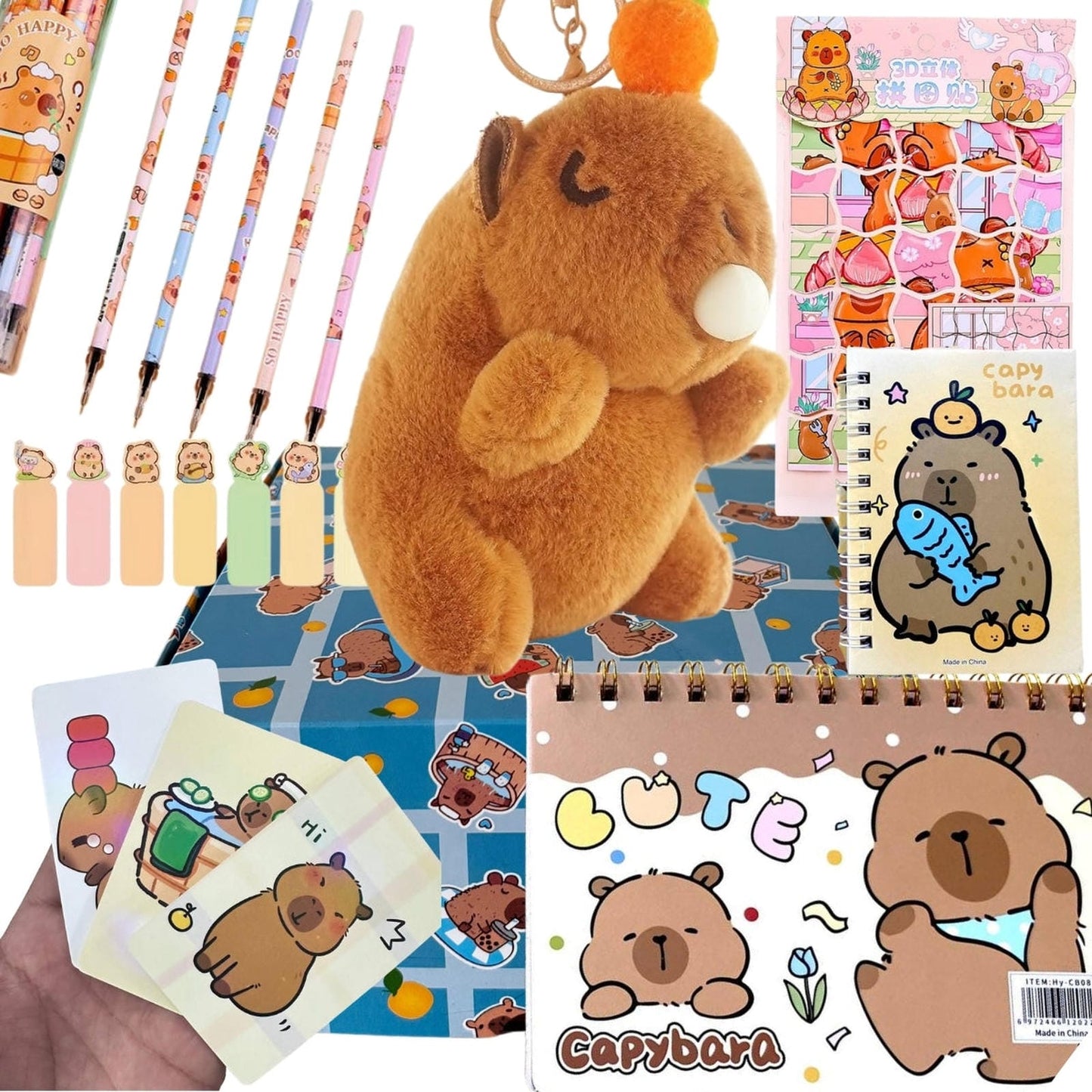 Caja Sorpresa Capybara Carpincho Kawaii Peluche Libreta Cute