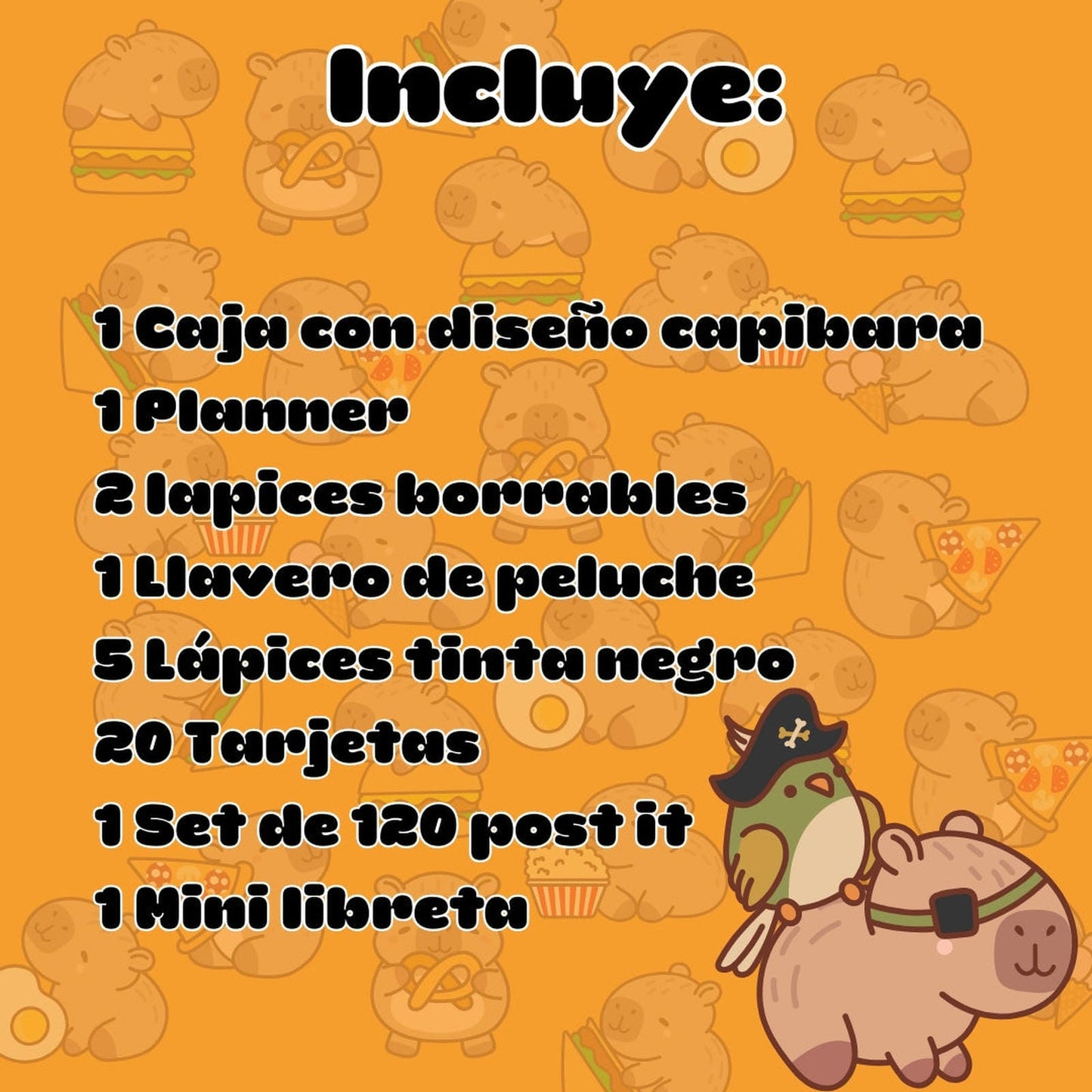 Caja Sorpresa Capybara Carpincho Kawaii Peluche Libreta Cute