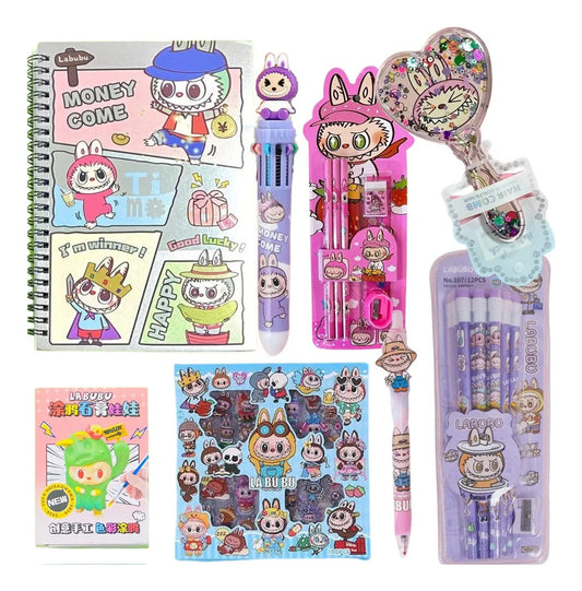 Pack Labubu Papelería Kawaii - Libreta + Stickers Escolar