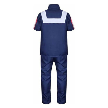 Vista trasera disfraz cosplay uniforme azul marino My Hero Academia