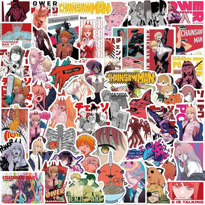 Pack 100 Stickers Chainsaw Man Anime Impermeables