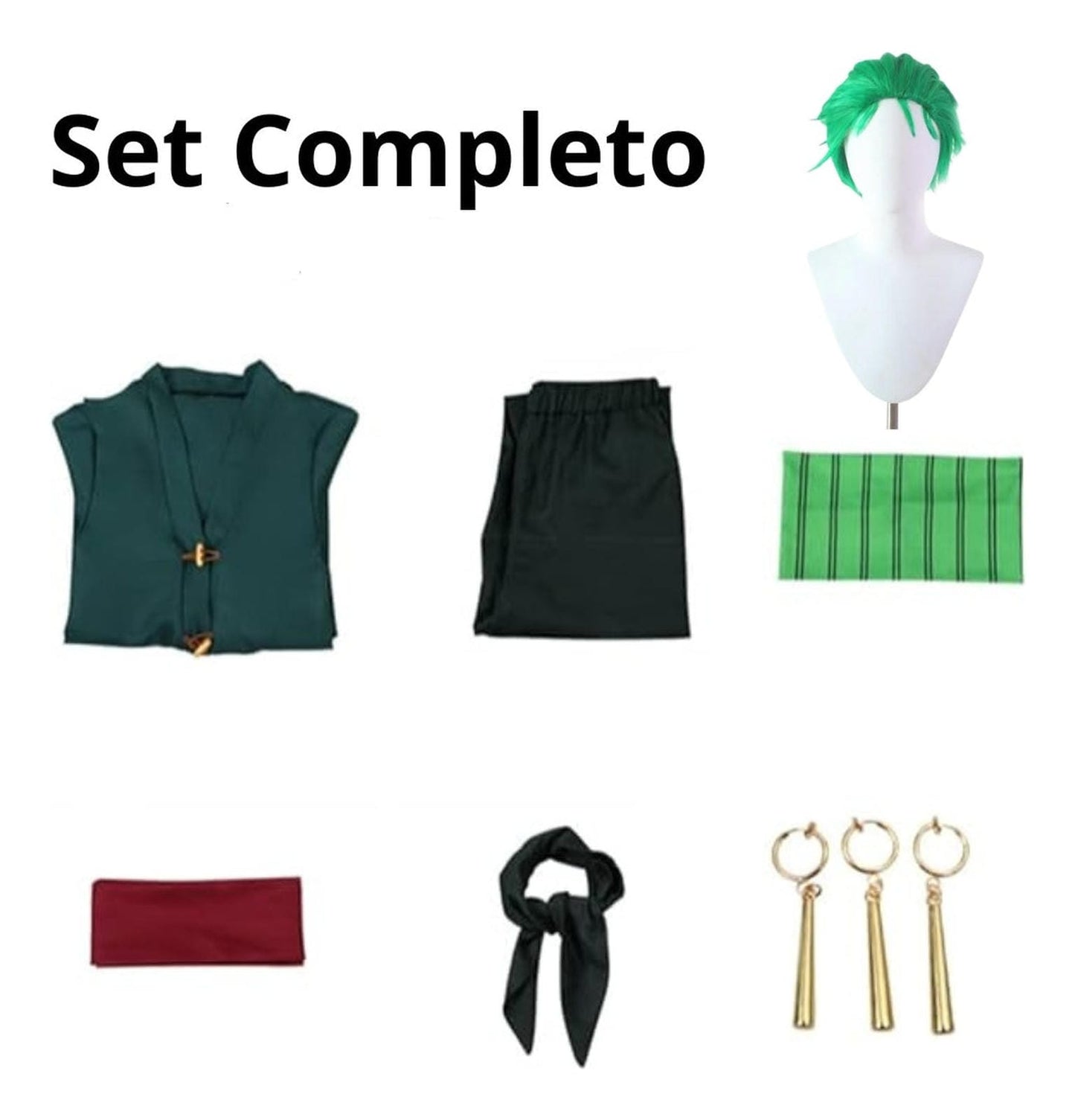 Cosplay Roronoa Zoro One Piece Disfraz Anime Incluye Peluca