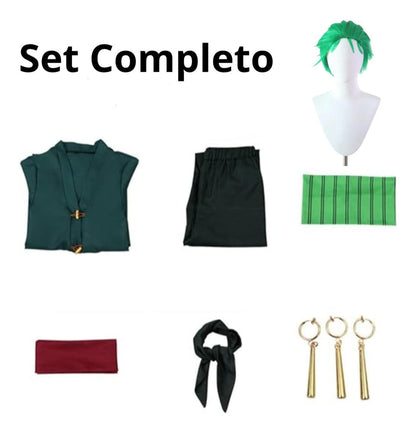 Cosplay Roronoa Zoro One Piece Disfraz Anime Incluye Peluca